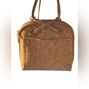 MIZTIQUE Daisy Cork Backpack Purse CONVERTIBLE Adjustable Straps Tan
